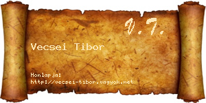 Vecsei Tibor névjegykártya